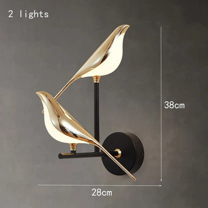 Nordic Golden Bird LED Wall Lights Parlor Bar