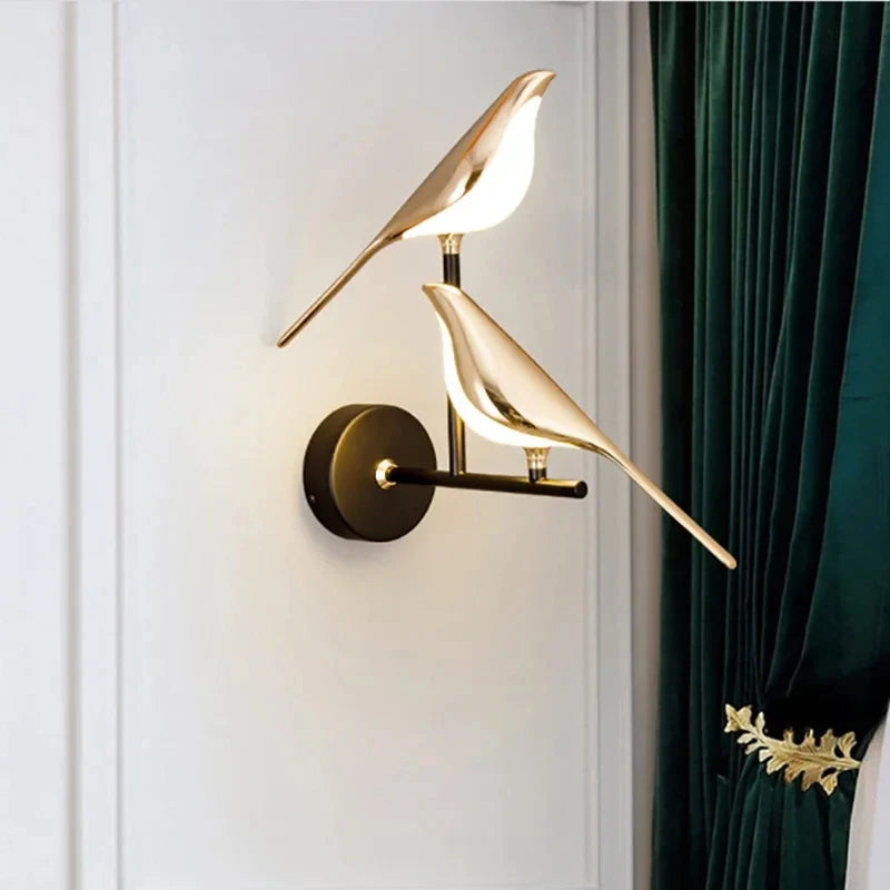 Nordic Golden Bird LED Wall Lights Parlor Bar