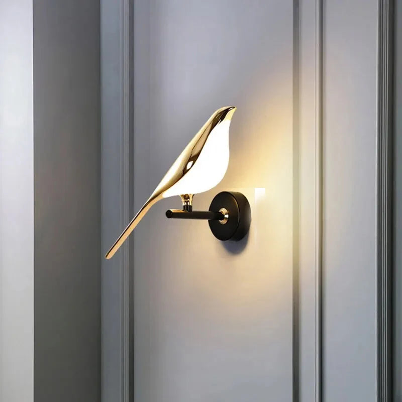 Nordic Golden Bird LED Wall Lights Parlor Bar