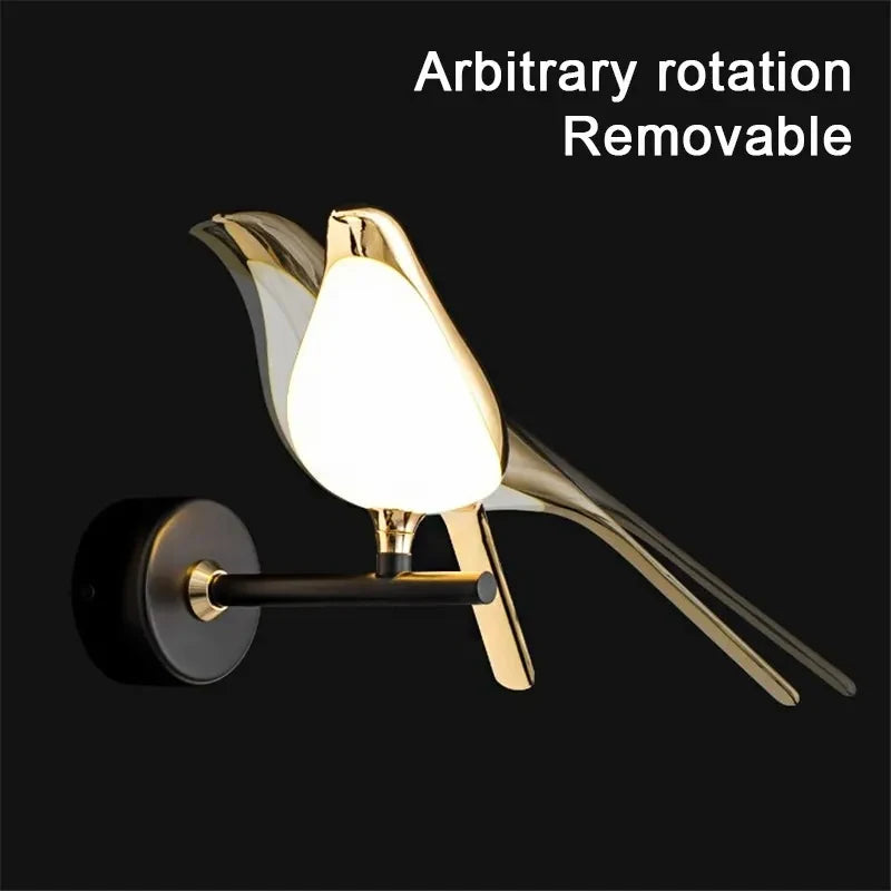 Nordic Golden Bird LED Wall Lights Parlor Bar