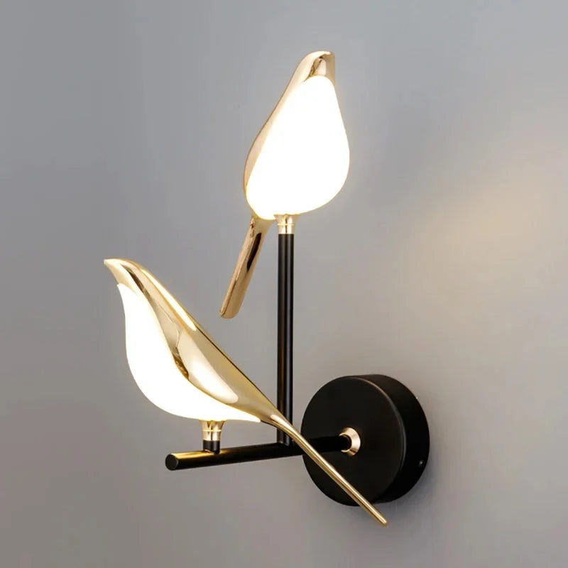 Nordic Golden Bird LED Wall Lights Parlor Bar