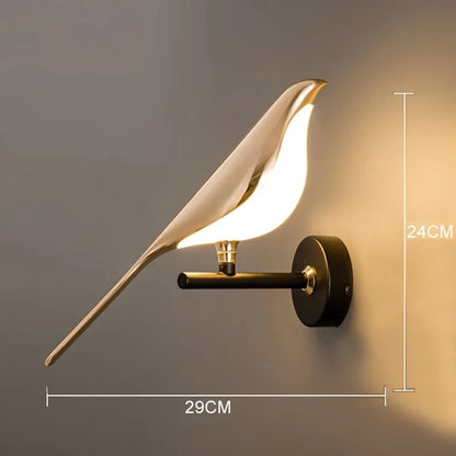 Nordic Golden Bird LED Wall Lights Parlor Bar